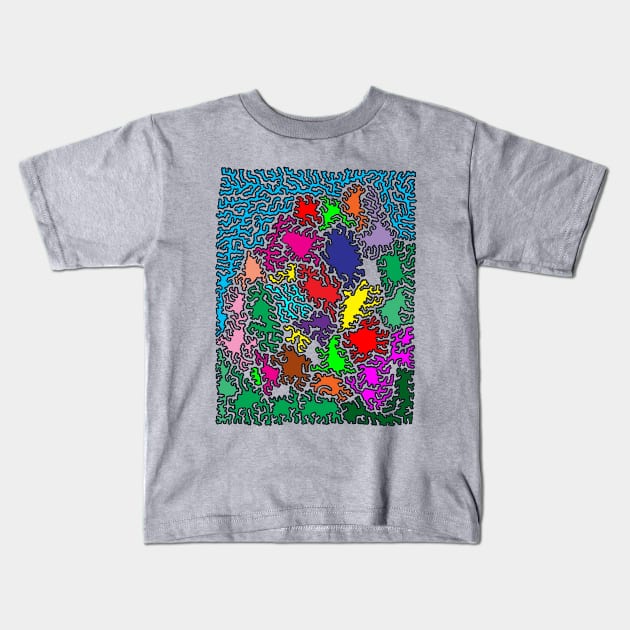 Dancing Amoebas Kids T-Shirt by NightserFineArts